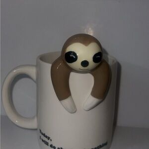 Sloth Ceramic Mug with Brown and White Accents